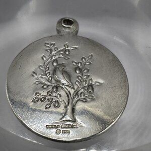 Towle Sterling Silver 1971 Partridge in a Pear Tree Pendant 12 Days of Christmas